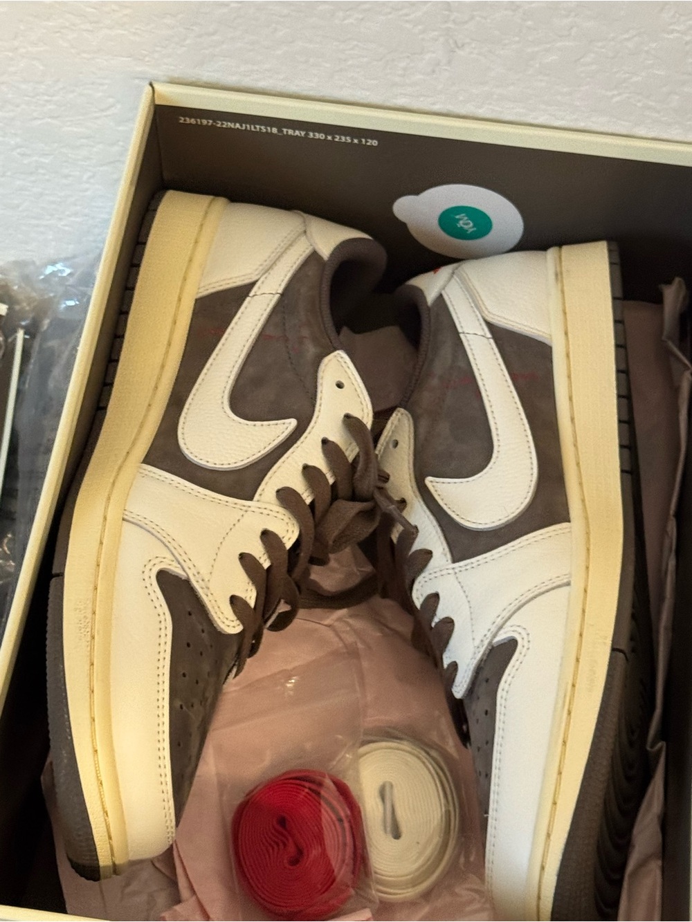Nike Air Jordan 1 Low - White and Brown Casual Sneakers